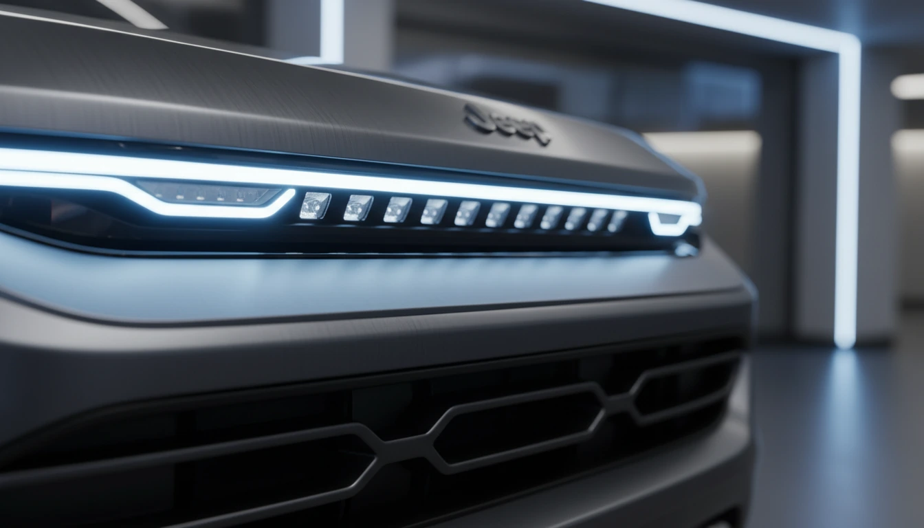 Immagine promozionale del nuovo SUV JEE, design elegante e prestazioni avanzate su strada.